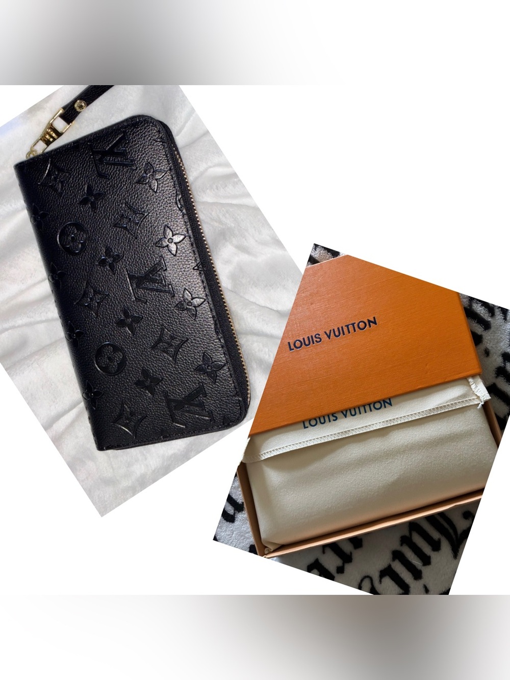 Black LV  monogram embossed Wallet